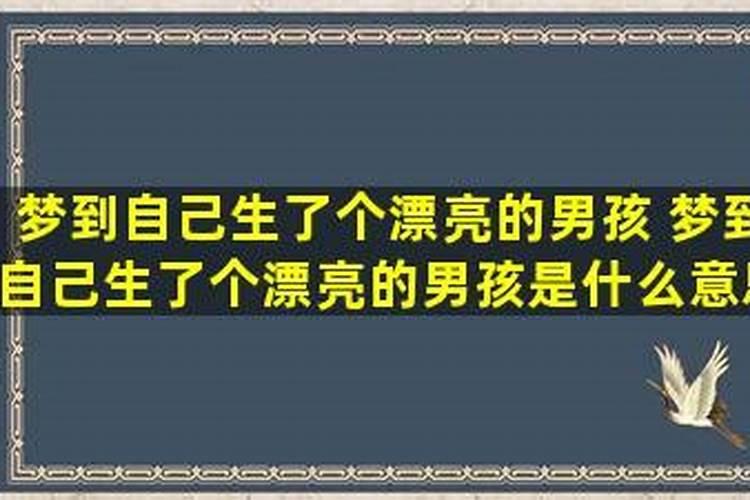周公解梦梦见自己生了个男孩