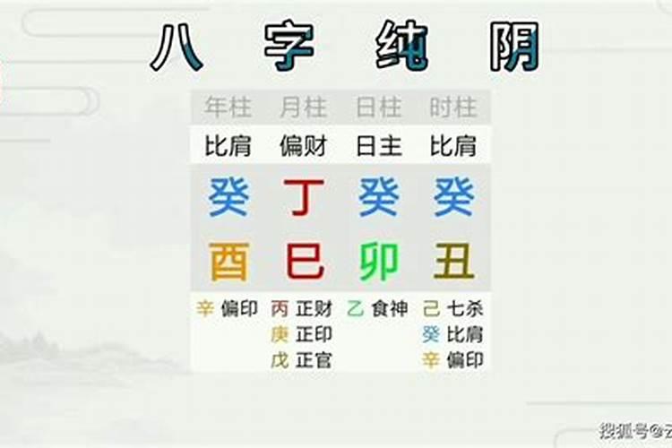 八字四柱纯阴